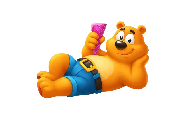 bruno bear layingg down